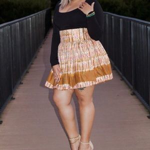 African Print Mini Skirt